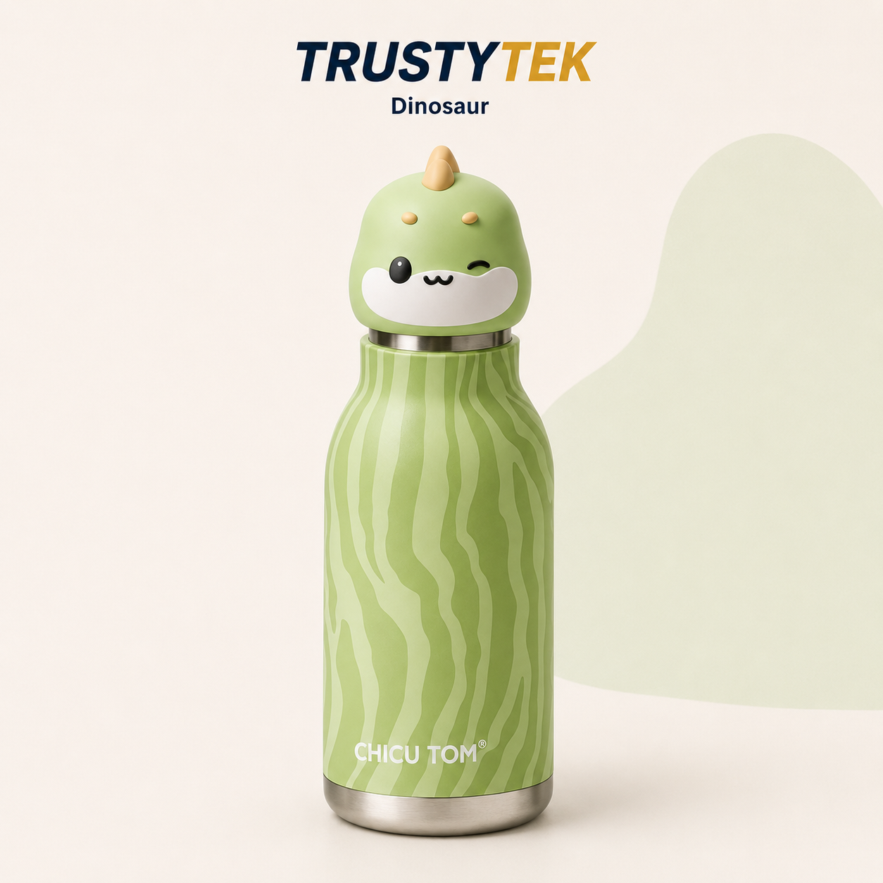 Chicu Tom 480ml Kids Insulated Stainless Steel Animal Water Bottle with Straw