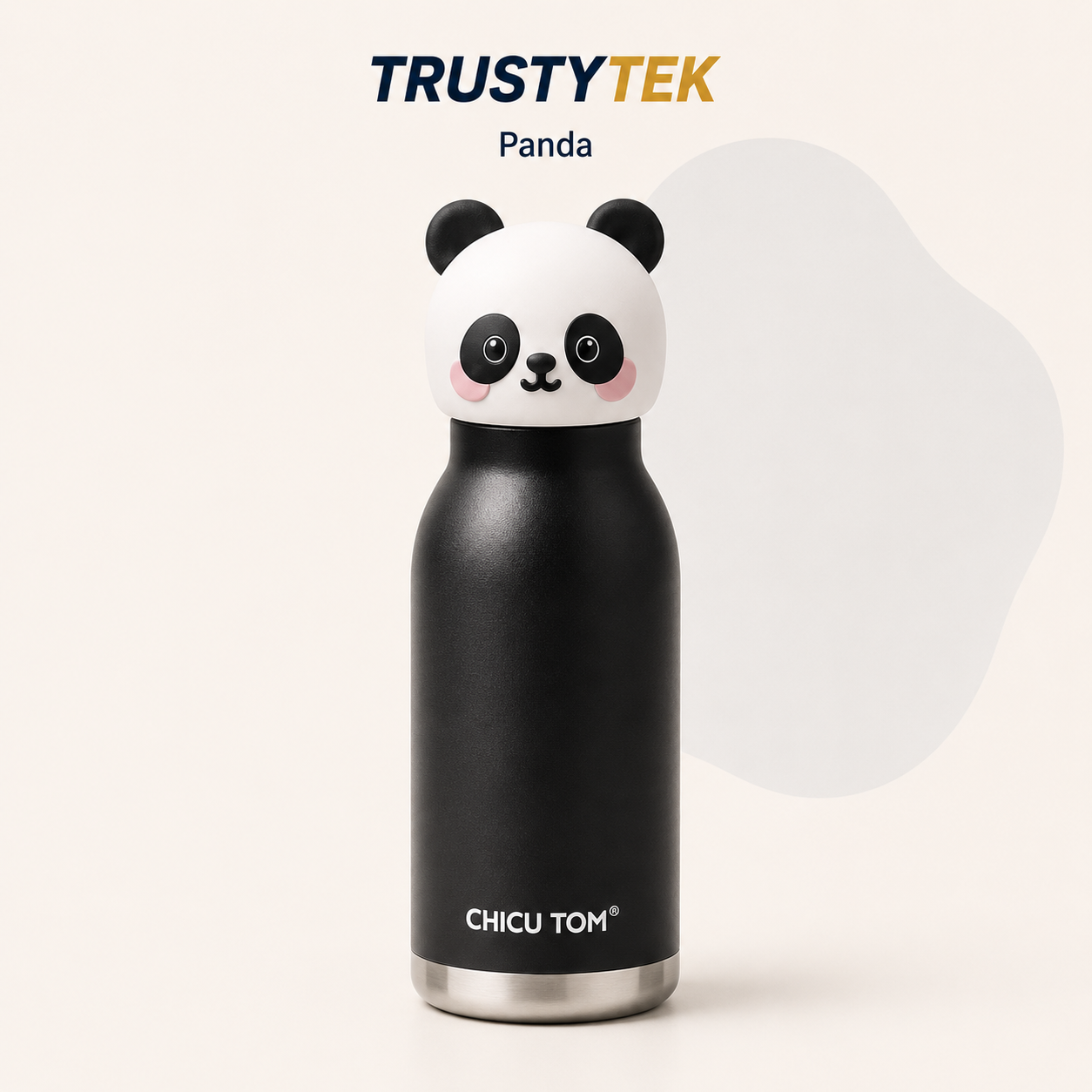 Chicu Tom 480ml Kids Insulated Stainless Steel Animal Water Bottle with Straw